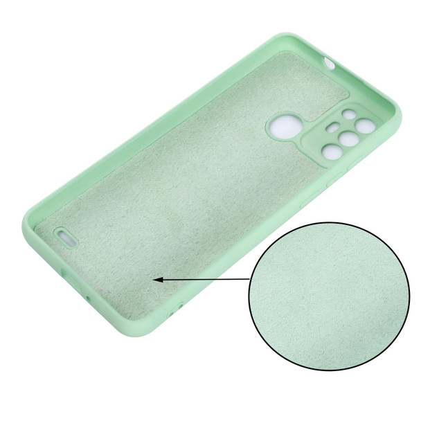 For ZTE A52 Solid Color Liquid Silicone Dropproof Full Coverage Protective Case(Green)