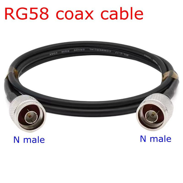 N Male To N Male RG58 Coaxial Adapter Cable, Cable Length:1m