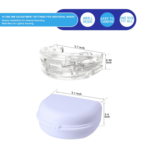 Dental Tray Adjustable Bite Sleep Aid Anti-Snoring Teeth Whitening Sports Braces(White)