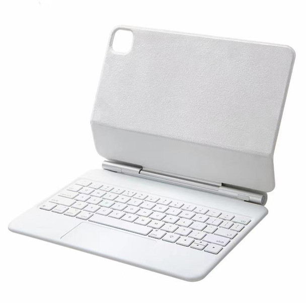 For iPad Pro 12.9 inch 2021/2020/2018 P129 Bluetooth Keyboard Leatherette Case with Touch Pad(White)