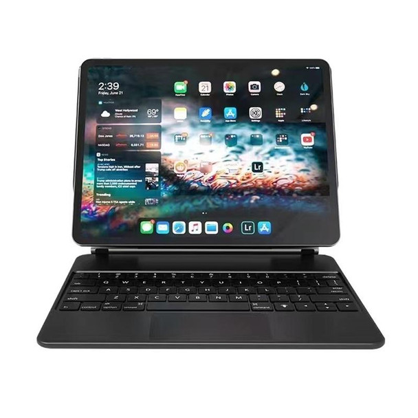 For iPad Air 5 / 4 10.9 inch P10 Bluetooth Keyboard Leatherette Case with Touch Pad(Black)