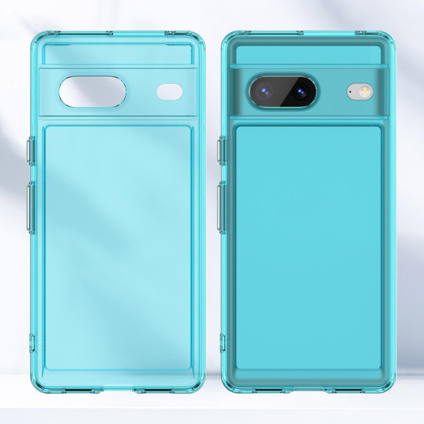 For Google Pixel 7 Candy Series TPU Phone Case(Transparent Blue)