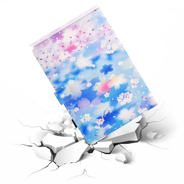 For iPad 10th Gen 10.9 2022 Coloured Drawing Stitching Smart Leatherette Tablet Case(Petal Shower)