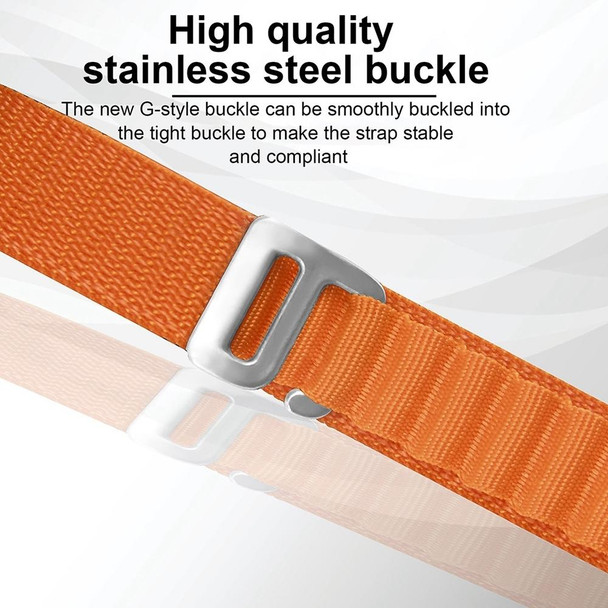 For Apple Watch Ultra 49mm Nylon Watch Band (Orange + Red)