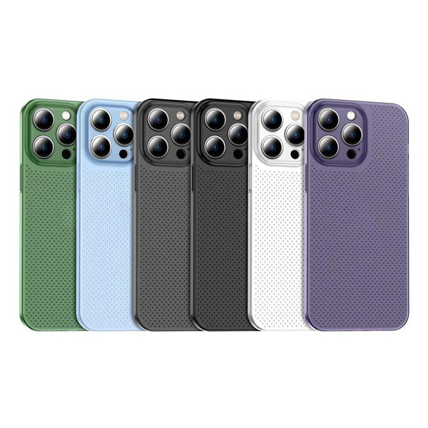 For iPhone 14 Plus Honeycomb Hollow Heat Dissipation Phone Case(Green)