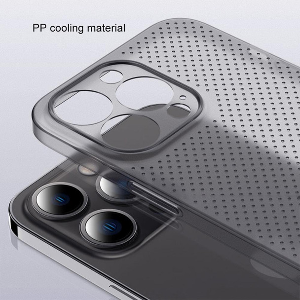 For iPhone 12 Honeycomb Hollow Heat Dissipation Phone Case(Grey)