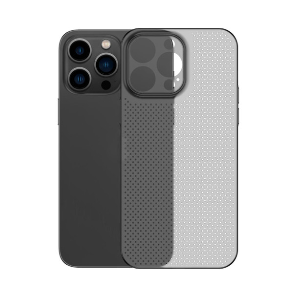 For iPhone 12 Honeycomb Hollow Heat Dissipation Phone Case(Grey)