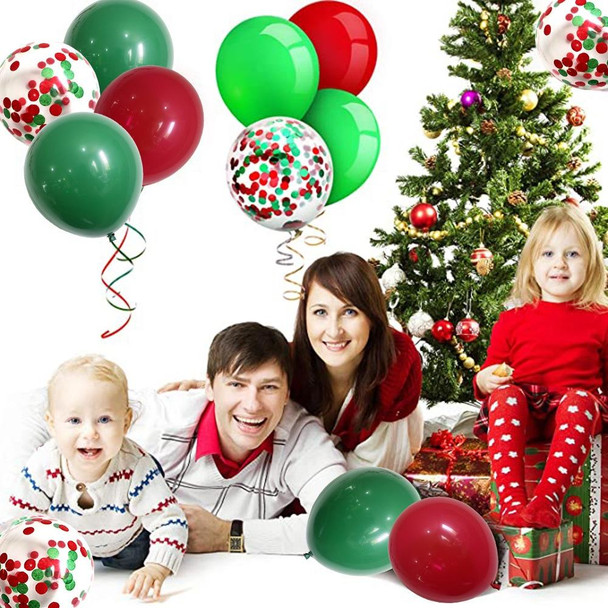 2 PCS Christmas Red Green Confetti Balloon Set Merry Christmas Christmas Party Decorations