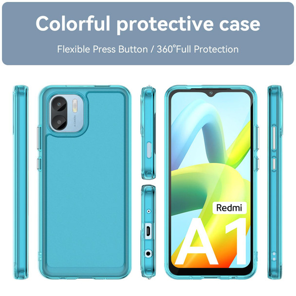 For Xiaomi Redmi A1 Candy Series TPU Phone Case(Transparent Blue)