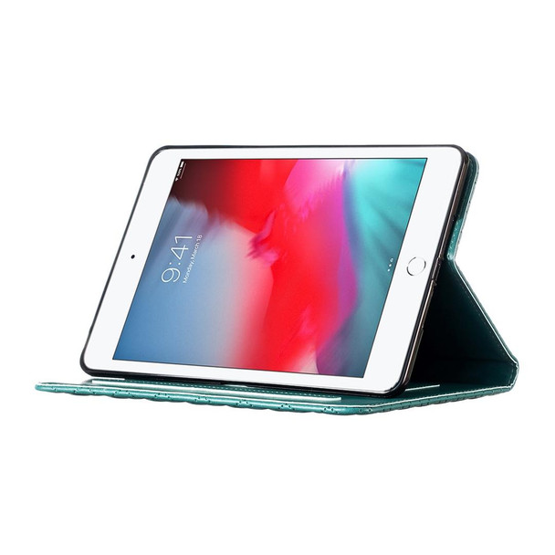 For iPad mini 5 / 4 / 3 / 2 / 1 Elegant Rhombic Texture Horizontal Flip Leatherette Tablet Case(Green)