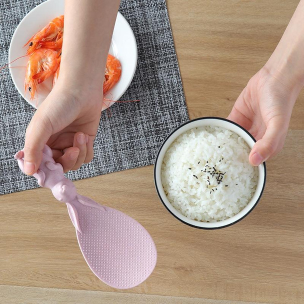 Wheat Straw Rabbit Shape Non Stick Rice Grain Household Rice Cooker Rice Spoon(Pink)