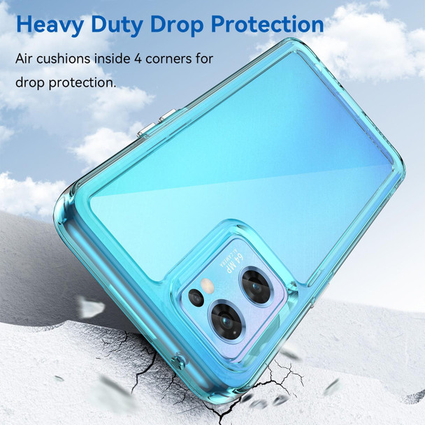 For OPPO Reno7 Global Candy Series TPU Phone Case(Transparent Blue)