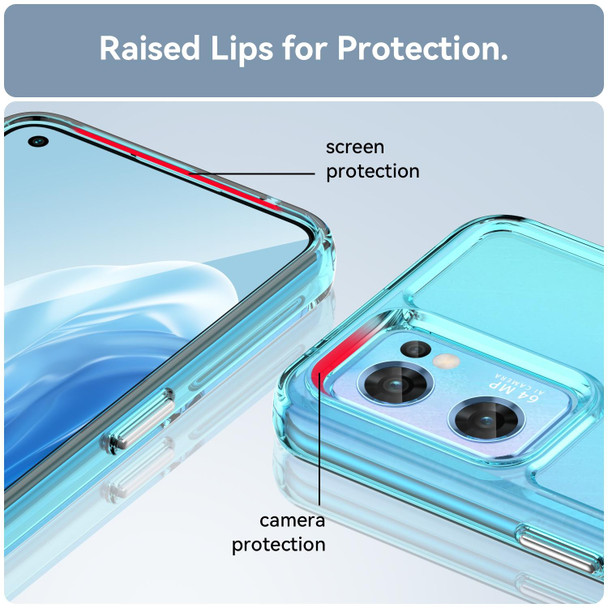 For OPPO Reno7 Global Candy Series TPU Phone Case(Transparent Blue)