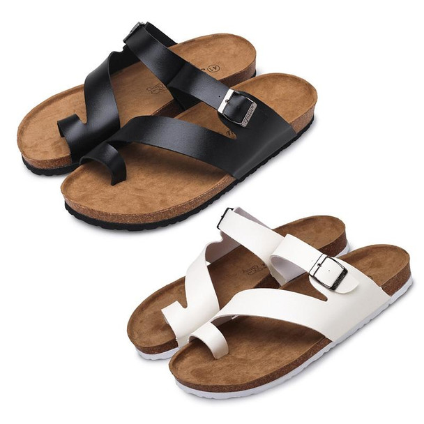 Couple Cork Slippers Men Summer Flip-flops Beach Sandals, Size: 41(White)