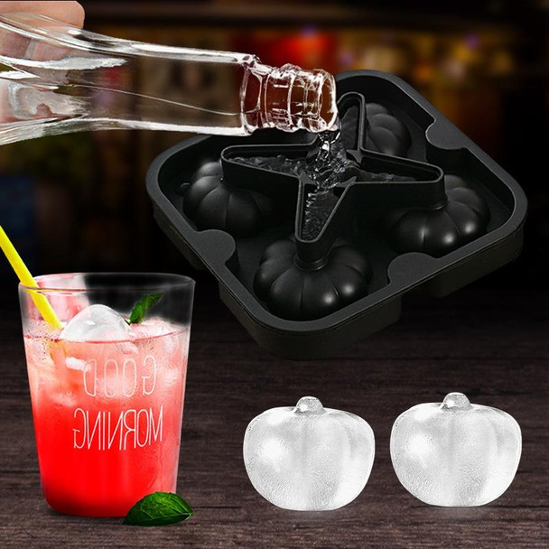 Silicone Ice Tray Ice Ball Mold Pumpkin Round Ice Box Whiskey Beverage Ice Cube Mold(Rose Red)