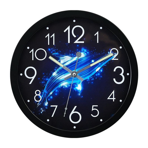 1207B Romantic LED Radical Hanging Clock Living Room Metal Nightlight Wall Clock(Whale)