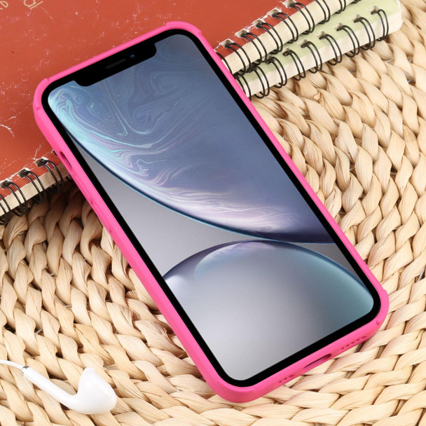 For iPhone XR Weave Texture Silicone Phone Case(Rose Red)