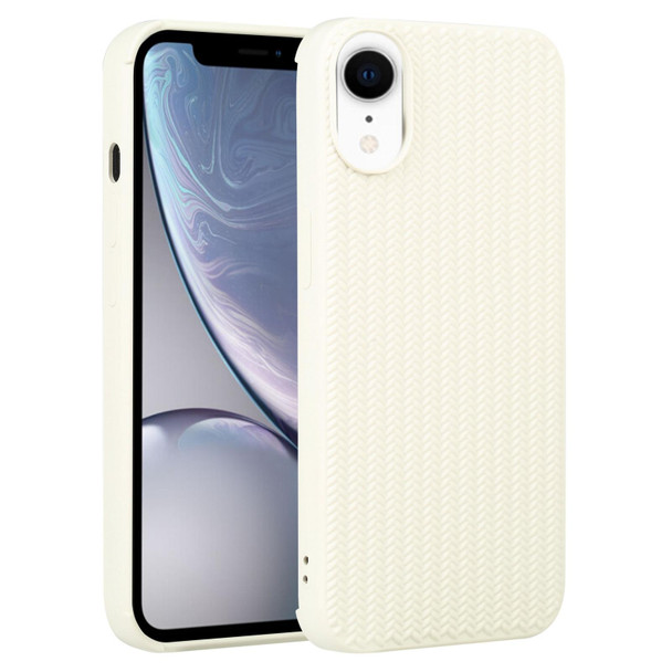 For iPhone XR Weave Texture Silicone Phone Case(White)