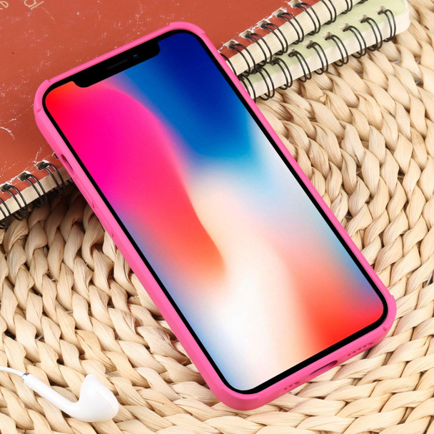 For iPhone X / XS Weave Texture Silicone Phone Case(Rose Red)