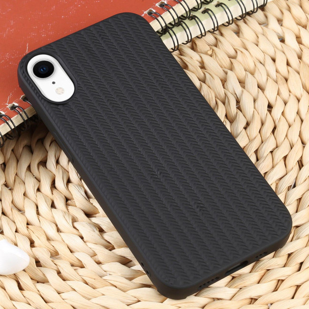 For iPhone XR Weave Texture Silicone Phone Case(Black)