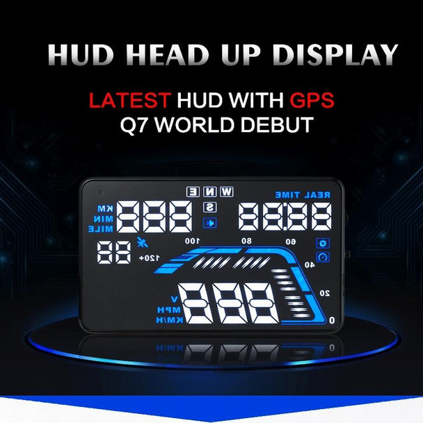 Q7 5.5 inch Car GPS HUD Vehicle-mounted Head Up Display Security System, Support Speed & Real Time & Altitude & Over Speed Alarm & Satellite Number, etc.