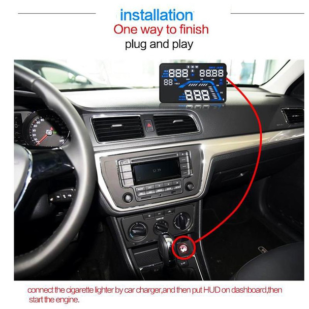 Q7 5.5 inch Car GPS HUD Vehicle-mounted Head Up Display Security System, Support Speed & Real Time & Altitude & Over Speed Alarm & Satellite Number, etc.