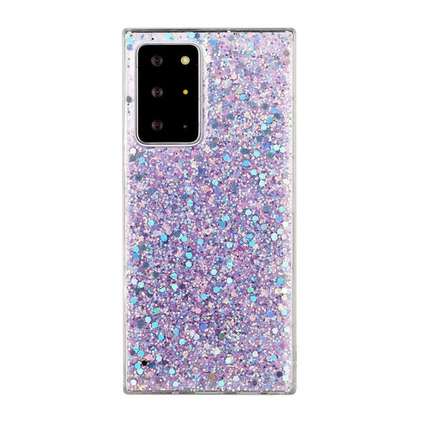 For Samsung Galaxy S22 Ultra 5G Glitter Sequins Epoxy TPU Phone Case(Purple)