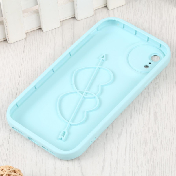 For iPhone XR Liquid Airbag Decompression Phone Case(Light Blue)