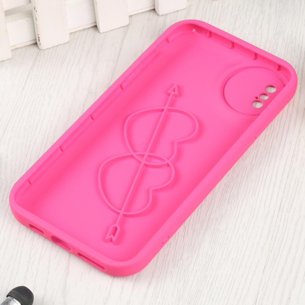 For iPhone XS / X Liquid Airbag Decompression Phone Case(Light Rose Red)