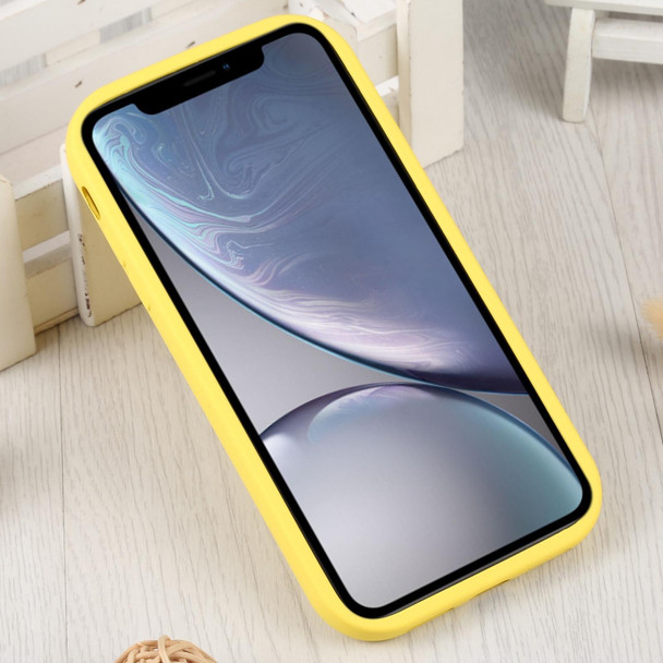 For iPhone XR Liquid Airbag Decompression Phone Case(Lemon Yellow)