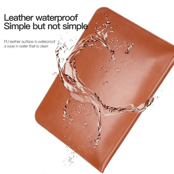 For 13.3 / 13.6 / 14 inch Laptop Ultra-thin Leatherette Laptop Sleeve(Brown)