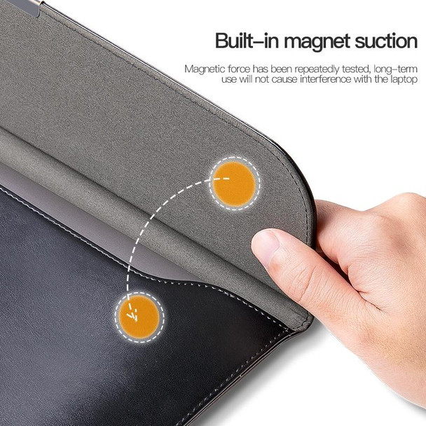 For 15 / 15.4 / 16 inch Laptop Ultra-thin Leatherette Laptop Sleeve(Black)