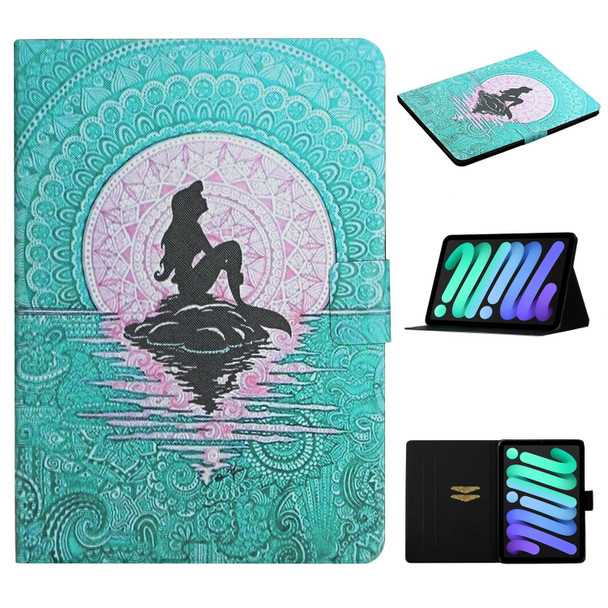 For iPad 10th Gen 10.9 2022 Colored Drawing Pattern Flip Leatherette Smart Tablet Case(Mermaid)