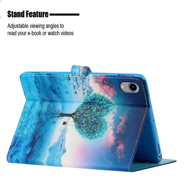 For iPad 10th Gen 10.9 2022 Colored Drawing Pattern Flip Leatherette Smart Tablet Case(Tree)