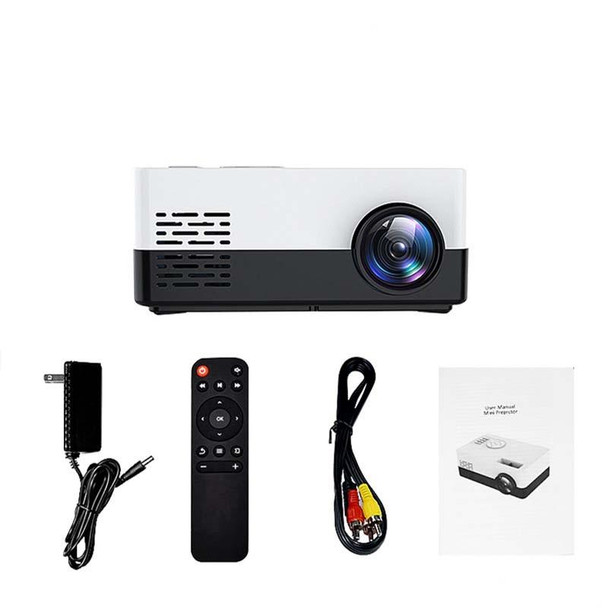 S261/J16 Home Mini HD 1080P Portable LED Projector, Support TF Card / AV / U Disk, Plug Specification:UK Plug(White Black)