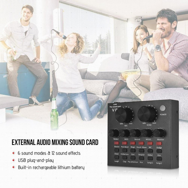 V8 Sound Card Set Dual Mobile Phone Computer Live Broadcast Universal Sound Card