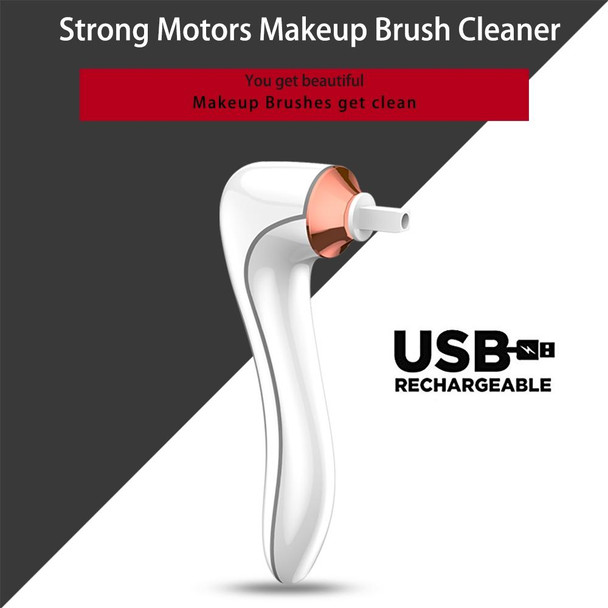 Electric Scrubber Make-Up Brush Cleaning Machine Automatic Dryer USB Rechargeable Make-Up Brush Cleaner(White)