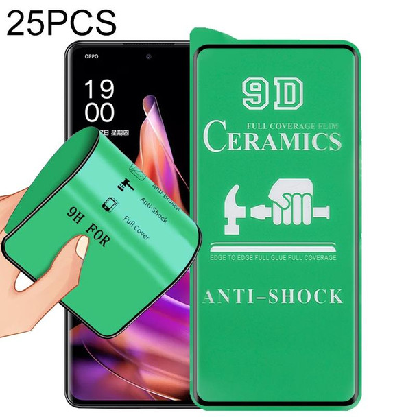 For OPPO Reno9 25pcs 9D Full Screen Full Glue Ceramic Film