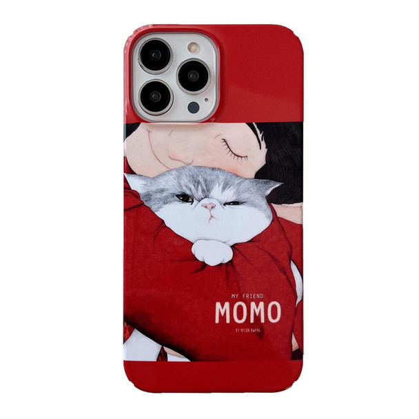 For iPhone 12 Cartoon Film Craft Hard PC Phone Case(Cat)