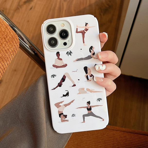 For iPhone 14 Cartoon Film Craft Hard PC Phone Case(Yoga)