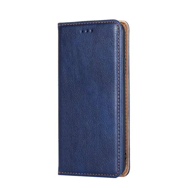 For ZTE Blade A52 Lite Gloss Oil Solid Color Magnetic Leather Phone Case(Blue)