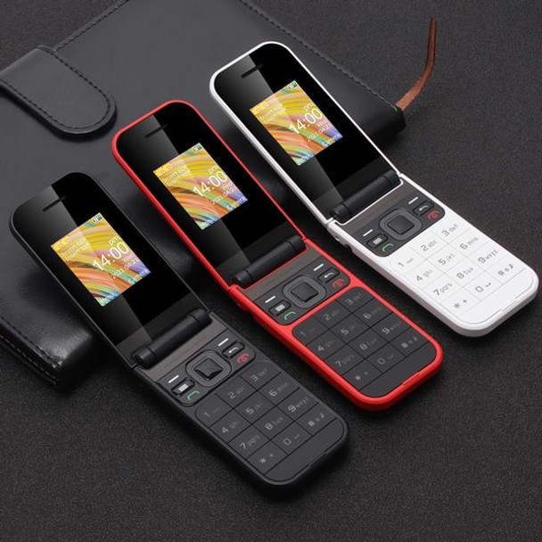 UNIWA F2720 Flip Phone, 1.77 inch, SC6531E, Support Bluetooth, FM, GSM, Dual SIM(Black)