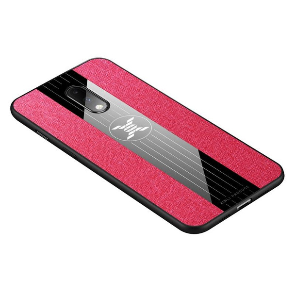 For OnePlus 6T XINLI Stitching Cloth Texture Shockproof TPU Protective Case(Red)
