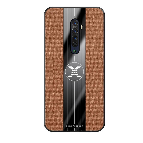For OPPO RENO 2 XINLI Stitching Cloth Textue Shockproof TPU Protective Case(Brown)