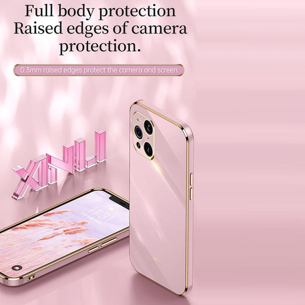 For OPPO Find X3 Pro XINLI Straight 6D Plating Gold Edge TPU Shockproof Case(Black)