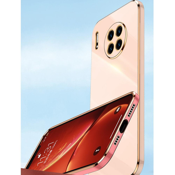 For Huawei Mate 30 XINLI Straight 6D Plating Gold Edge TPU Shockproof Case with Ring Holder(Hawthorn Red)