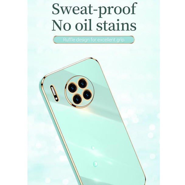 For Huawei Mate 30 XINLI Straight 6D Plating Gold Edge TPU Shockproof Case(Mint Green)