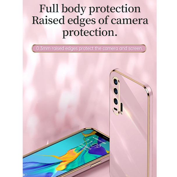 For Honor 20 Pro XINLI Straight 6D Plating Gold Edge TPU Shockproof Case with Ring Holder(Mint Green)