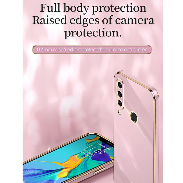 For Huawei P30 Lite XINLI Straight 6D Plating Gold Edge TPU Shockproof Case with Ring Holder(Hawthorn Red)
