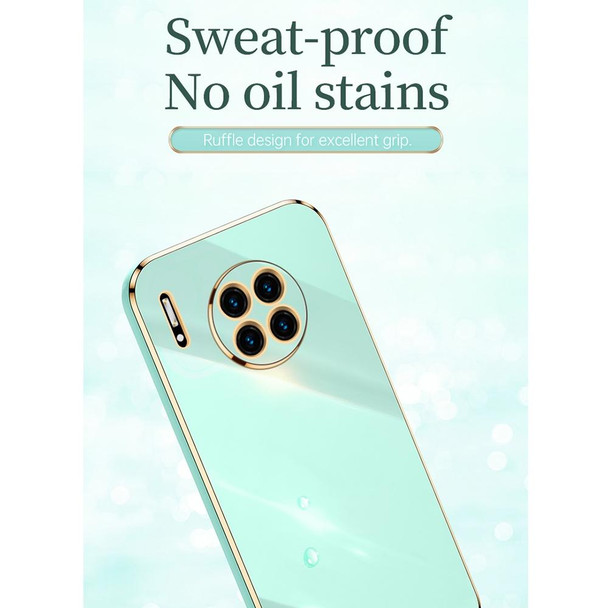 For Huawei Mate 30 Pro XINLI Straight 6D Plating Gold Edge TPU Shockproof Case(Mint Green)